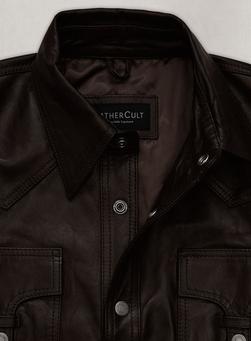 Leather Shirt Jacket #129 - Click Image to Close