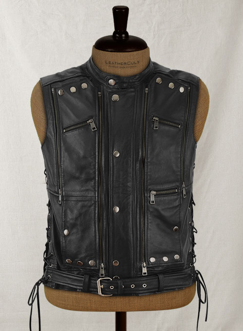 Leather Biker Vest # 333
