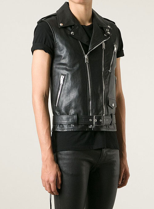 Leather Biker Vest # 342 - Click Image to Close