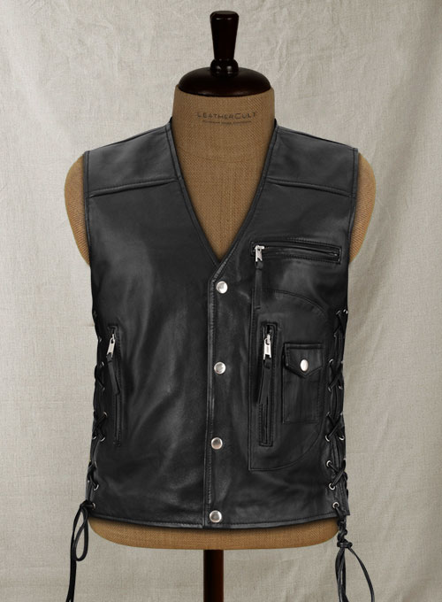 Leather Biker Vest # 350