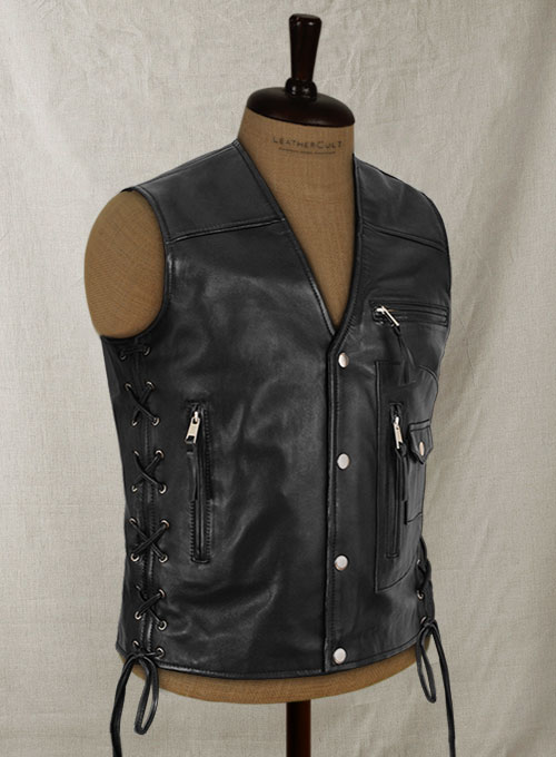 Leather Biker Vest # 350 - Click Image to Close