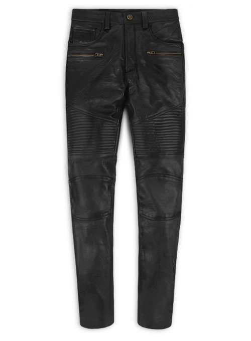 Leather Biker Jeans - Style #512 - Click Image to Close