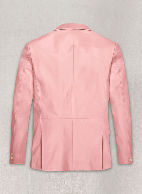 Light Pink Leather Blazer - Click Image to Close