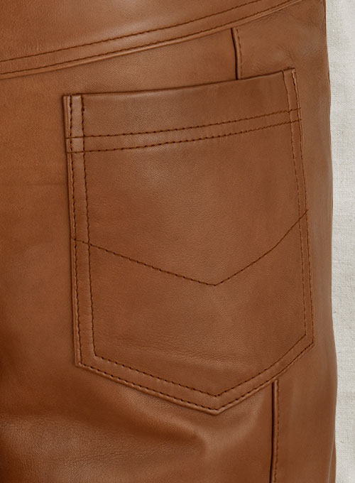 Log Cabin Brown Wax Noach Leather Pants - Click Image to Close