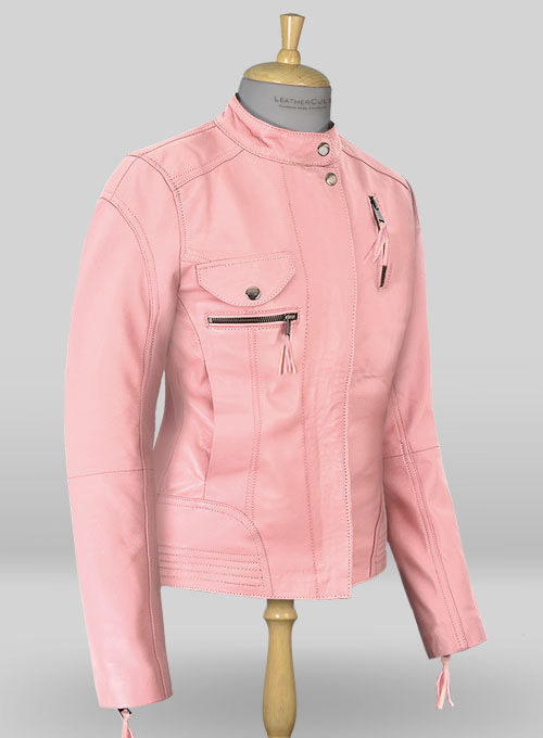 Light Pink Leather Jacket # 520 - Click Image to Close