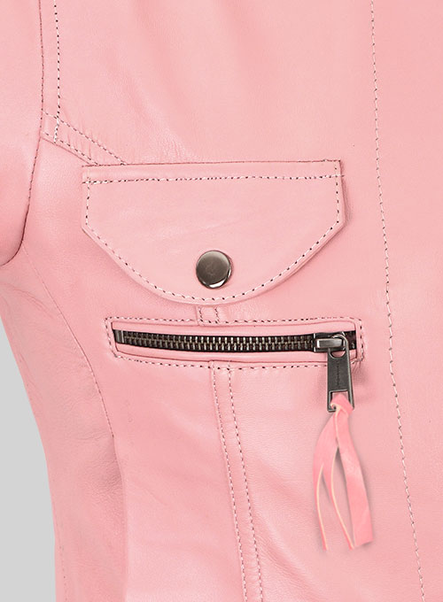 Light Pink Leather Jacket # 520 - Click Image to Close