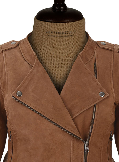 Light Vintage Tan Hide Leather Jacket # 220 - Click Image to Close