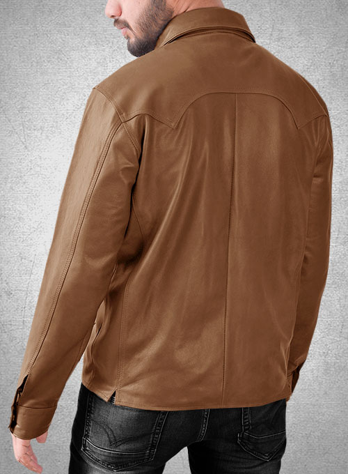 Light Weight Unlined Tan Leather Shirt