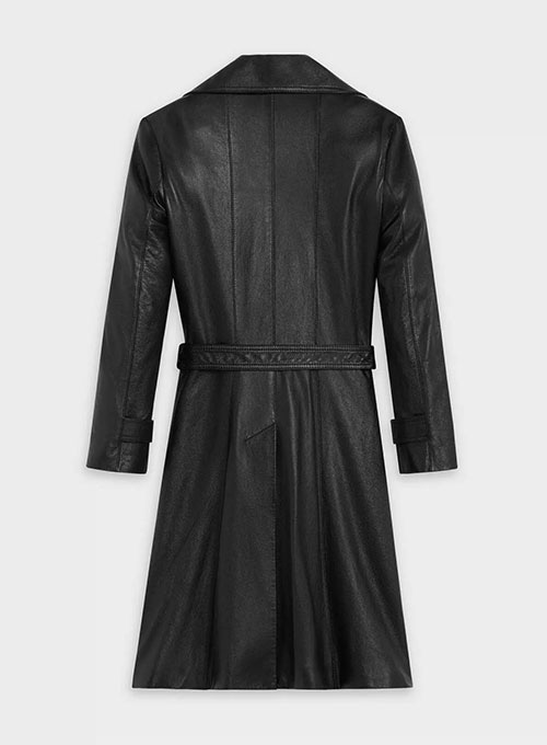 Mock Duster Leather Long Coat - Click Image to Close