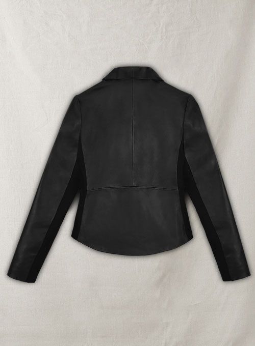 Modern Stretch Leather Blazer - Click Image to Close