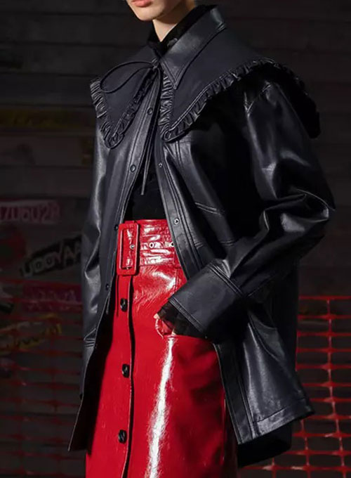Oaklane Leather Trench Coat - Click Image to Close