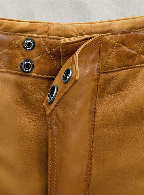 Outlaw Burnt Mustard Leather Pants - Click Image to Close