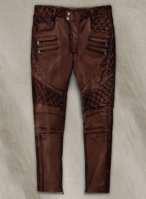 Outlaw Burnt Maroon Leather Pants