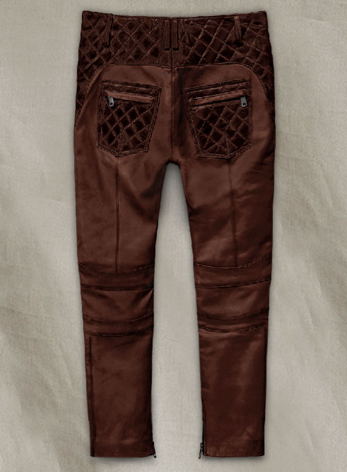 Outlaw Burnt Maroon Leather Pants - Click Image to Close