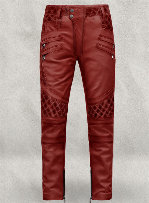 Outlaw Burnt Red Leather Pants