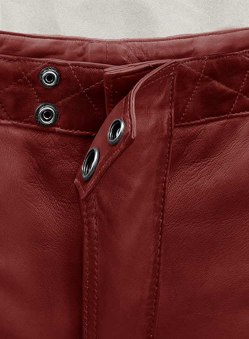 Outlaw Burnt Red Leather Pants - Click Image to Close