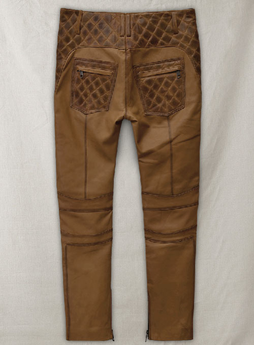 Outlaw Burnt Tan Leather Pants - Click Image to Close