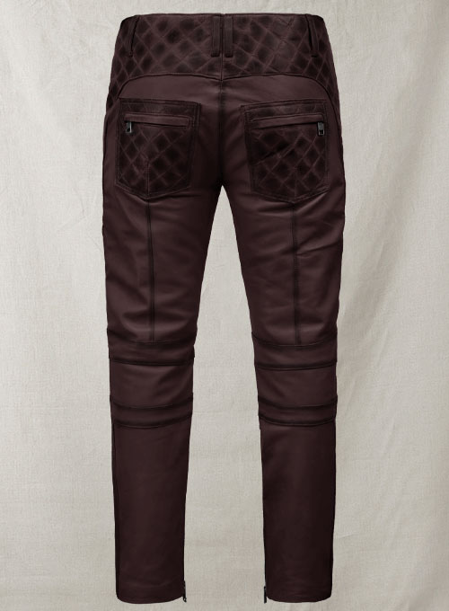 Outlaw Burnt Wine Leather Pants - Click Image to Close