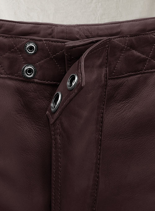 Outlaw Burnt Wine Leather Pants - Click Image to Close