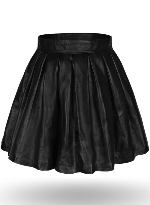 Pleated Leather Skirt