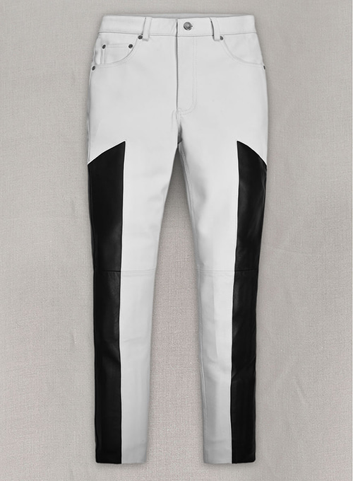 Racer Stripe Leather Jeans