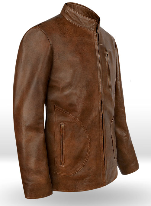 Spanish Brown Rampage Dwayne Johnson Leather Jacket - Click Image to Close