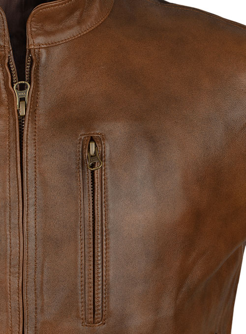Spanish Brown Rampage Dwayne Johnson Leather Jacket - Click Image to Close