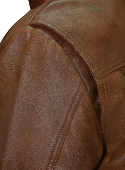 Spanish Brown Rampage Dwayne Johnson Leather Jacket - Click Image to Close