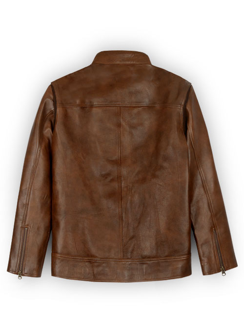 Spanish Brown Rampage Dwayne Johnson Leather Jacket - Click Image to Close