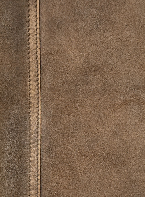 Rubbed Espanol Timber Brown Leather Jacket # 653 - Click Image to Close