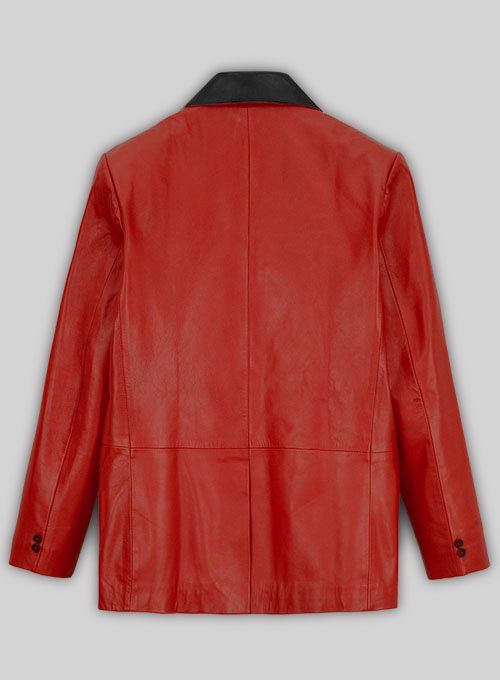 Red Hampton Leather Blazer