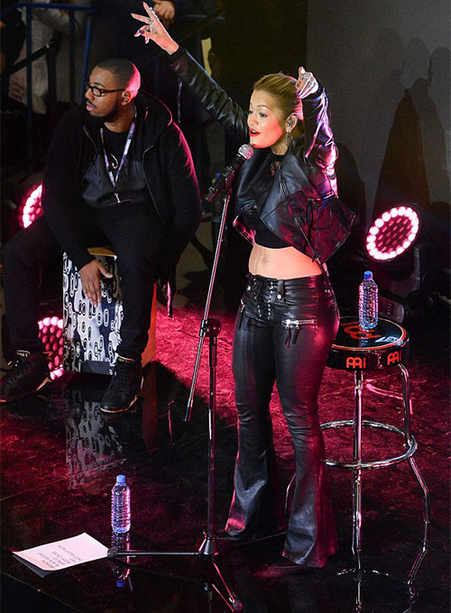 Rita Ora Leather Pants