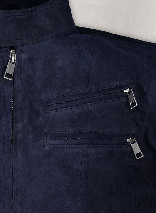 Royal Blue Suede Leather Jacket # 700 - Click Image to Close