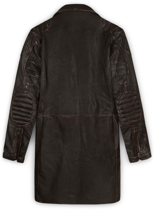 Rubbed Brown Will Smith I Robot Leather Trench Coat