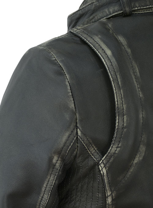 Rubbed Charcoal Leather Jacket # 217