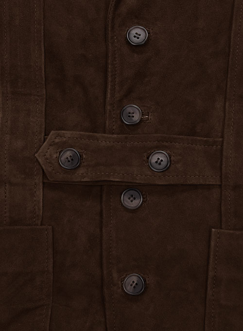 Safari Dune Suede Leather Blazer - Click Image to Close