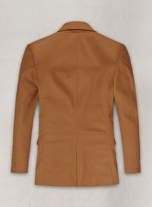 Soft Bella Brown Leather Blazer - Click Image to Close