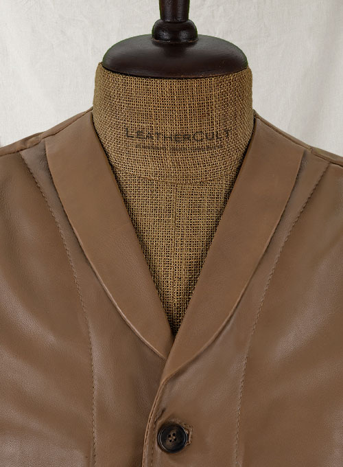 Shawl Lapel Leather Vest