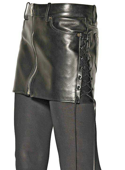 Side Lace-Up Leather Skirt - # 431 - Click Image to Close