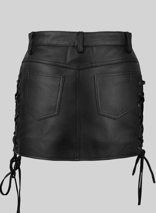 Side Lace-Up Leather Skirt - # 431 - Click Image to Close