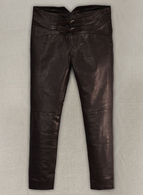 Soft Dark Brown Jim Morrison Leather Pants - Click Image to Close