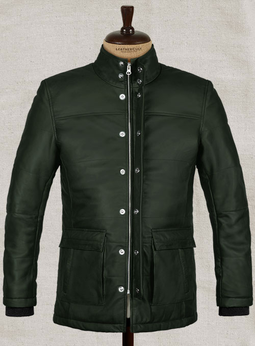 Soft Deep Olive Leather Jacket # 1000 - M Regular