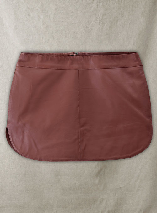 Soft Fermented Burgundy Hilary Duff Leather Skirt