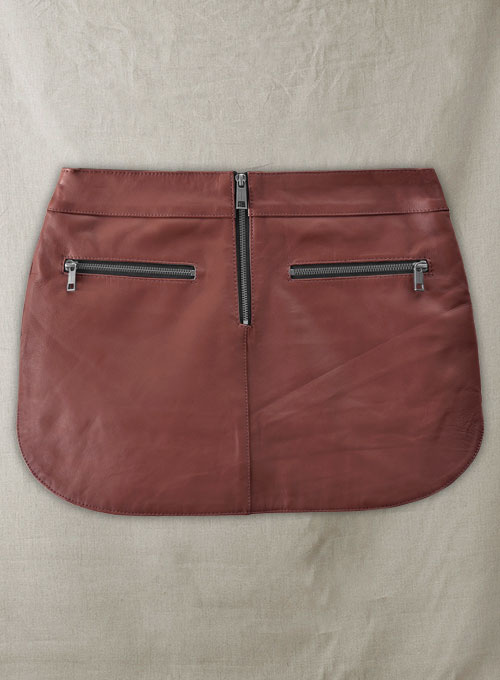 Soft Fermented Burgundy Hilary Duff Leather Skirt