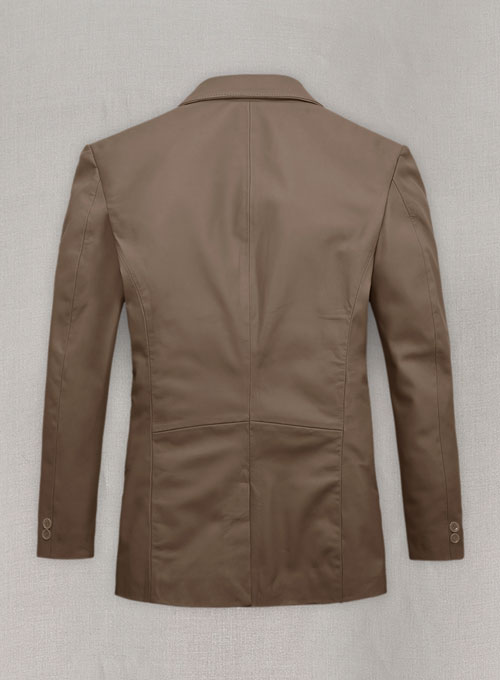 Soft King Bown Leather Blazer - Click Image to Close