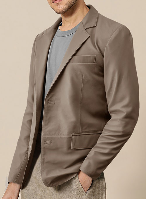 Soft King Bown Leather Blazer - Click Image to Close