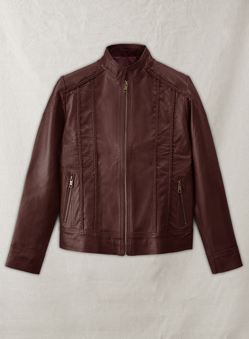 Soft Maroon Wax Clova Leather Jacket