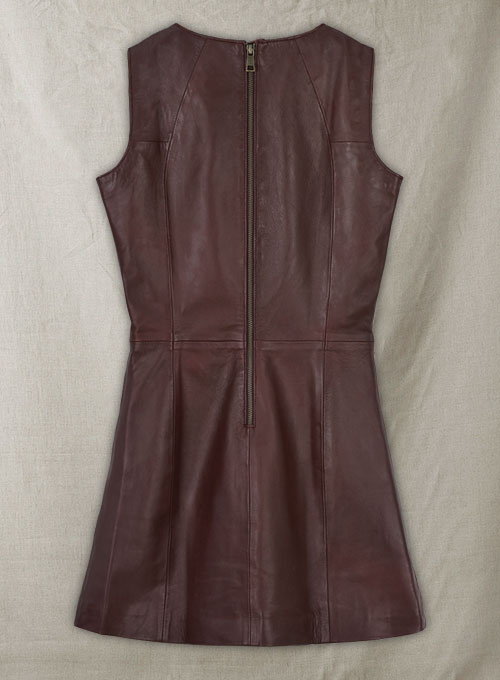 Soft Maroon Wax Miller Leather Dress - # 765
