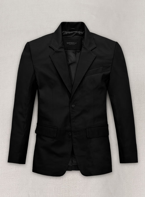 Soft Rich Black Leather Blazer