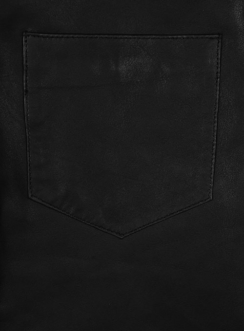 Soft Rich Black Leather Cargo Shorts Style # 377 - Click Image to Close